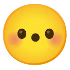 smiling face with smiling eyes + hushed face