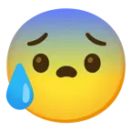 smiling face with smiling eyes + anxious face with sweat