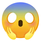 smiling face with smiling eyes + face screaming in fear
