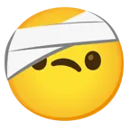 smiling face with smiling eyes + face with head-bandage