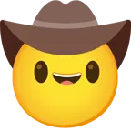 smiling face with smiling eyes + cowboy hat face