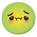 smiling face with smiling eyes + nauseated face