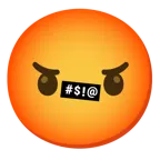smiling face with smiling eyes + face with symbols on mouth