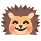 smiling face with smiling eyes + hedgehog