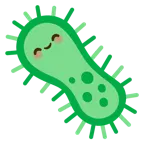 smiling face with smiling eyes + microbe