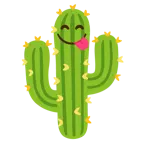 face savoring food + cactus