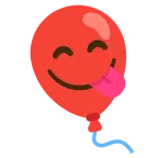 face savoring food + balloon