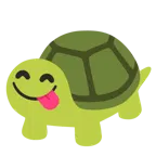 face savoring food + turtle