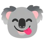 face savoring food + koala