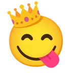 face savoring food + crown
