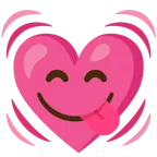 face savoring food + beating heart