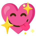 face savoring food + sparkling heart