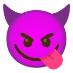 face savoring food + smiling face with horns