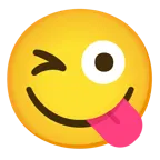 face savoring food + winking face with tongue