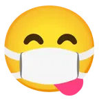 face savoring food + face with medical mask