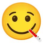 face savoring food + face with thermometer