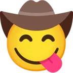 face savoring food + cowboy hat face