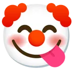face savoring food + clown face