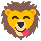 face savoring food + lion
