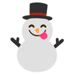 face savoring food + snowman without snow