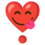 face savoring food + heart exclamation
