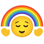 relieved face + rainbow