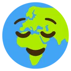 relieved face + globe showing Europe-Africa