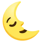 relieved face + last quarter moon face