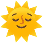 relieved face + sun with face