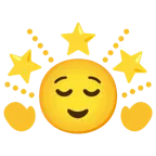 relieved face + glowing star