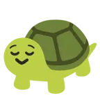 relieved face + turtle