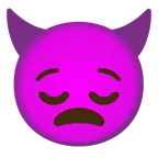 relieved face + angry face with horns