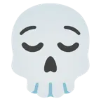 relieved face + skull