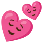 relieved face + two hearts