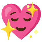 relieved face + sparkling heart
