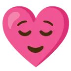relieved face + heart with ribbon