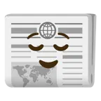 relieved face + newspaper
