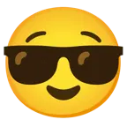 relieved face + smiling face with sunglasses