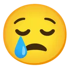 relieved face + crying face