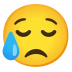 relieved face + sad but relieved face