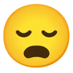 relieved face + frowning face with open mouth