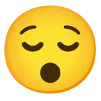relieved face + hushed face