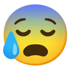 relieved face + anxious face with sweat