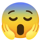 relieved face + face screaming in fear