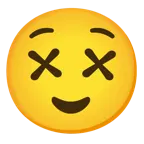 relieved face + face with crossed-out eyes