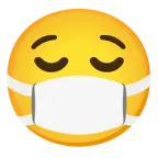 relieved face + face with medical mask