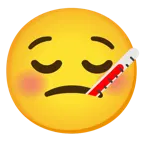 relieved face + face with thermometer