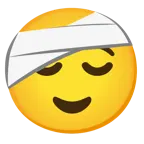 relieved face + face with head-bandage