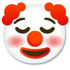 relieved face + clown face