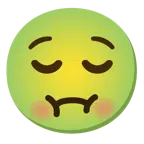 relieved face + nauseated face